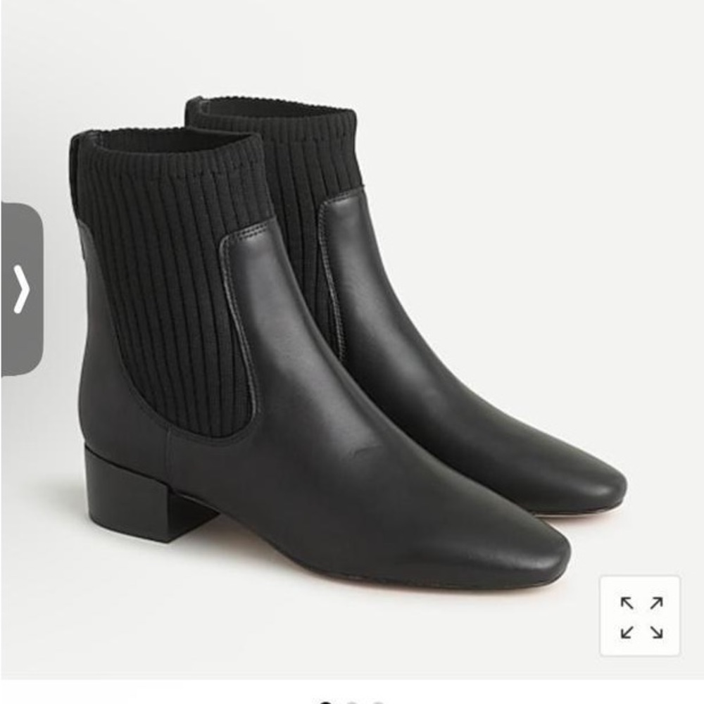 J. Crew Ribbed Chelsea Boot in Leather